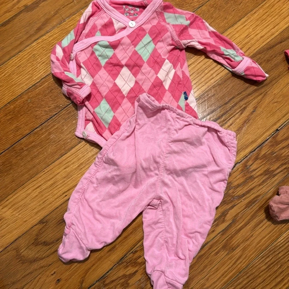 Baby girl newborn bamboo bundle Kickee Pants carters pink